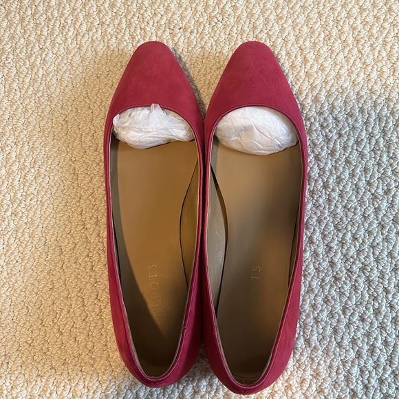 Talbots Raspberry Pink Pointed Toe Ballet Flats - Picture 2 of 5